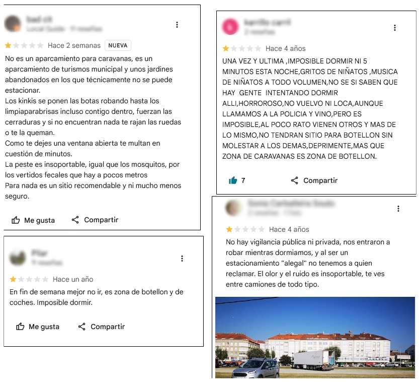 Comentarios aparcamiento autocaravanas paseo marítimo de Noia